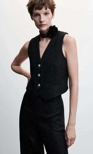 Jason Wu Vest in Black Sparkle Large thumbnail 1