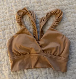 Aerie Brown Ruffle sports bra thumbnail 1