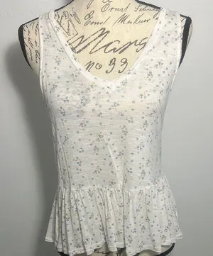 Lucky Brand Floral Sleeveless Peplum Top thumbnail 1
