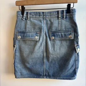 We The Free Cargo Zipper‎ Denim Mini Skirt size 26 grunge gothic boho thumbnail 5