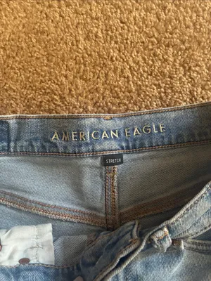 American Eagle Outfitters Light Wash Shorts high rise 90s boyfriend shorts stret thumbnail 5