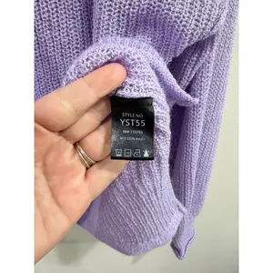 POL Purple V-Neck Knit Sweater‎ Oversized Long Sleeve Womens Small thumbnail 4
