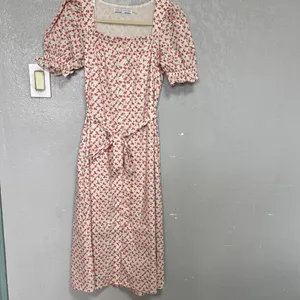 English Factory White and Red Floral Midi Dress thumbnail 3