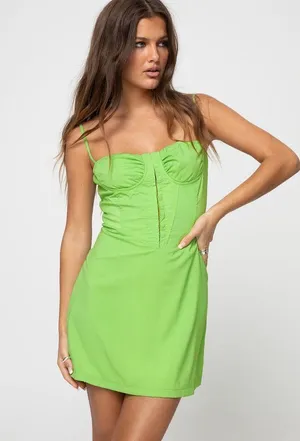 Princess Polly Alano Mini Dress Green thumbnail 1