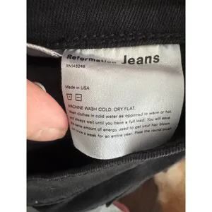 Reformation‎ Liza High Straight Jean Black Destroyed Distressed Raw Hem Size 28 thumbnail 7