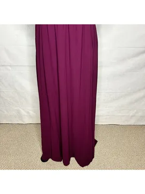 Show Me Your Mumu Emily Empire Merlot Purple Maroon Chiffon Maxi Dress Sz XL thumbnail 3