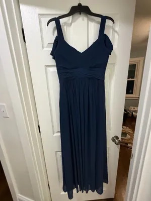 Navy Blue Lulus Dress Maxi Off-the-Shoulder thumbnail 5