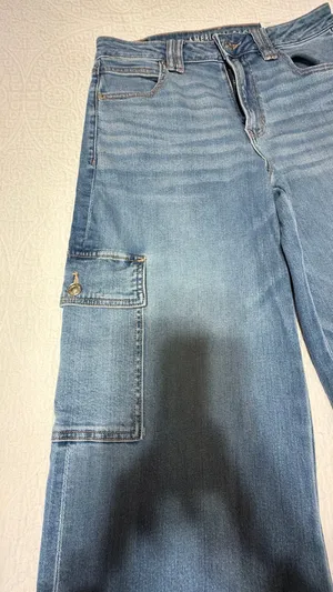 American Eagle Outfitters Light Blue Wide-Leg Cargo Jeans thumbnail 2