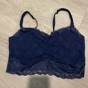 Soma Navy Lace Bralette Tank with Scalloped Hem thumbnail 1