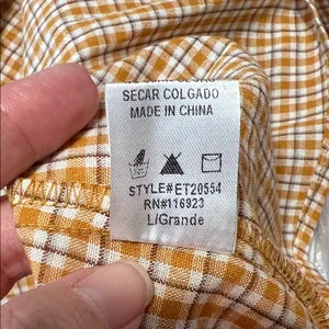 Easel Checkered Ruffle Sleeve Blouse - Tan thumbnail 6