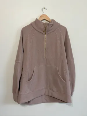 Lululemon Oversized Scuba Tumbled Fleece Funnel-Neck Half Zip Size XL / XXL Pink thumbnail 2
