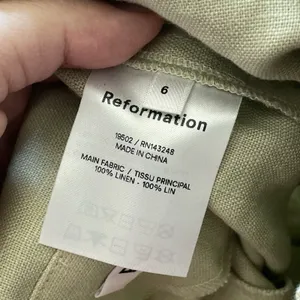 Reformation Linen Pants high rise straight leg womens Green (size 6) fisherman thumbnail 8