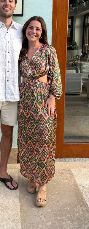 ZARA Cut-Out Maxi Dress Satin thumbnail 1