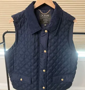 J Crew Navy Quilted Vest thumbnail 1