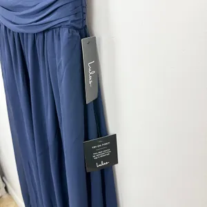 Lulus Heavenly Hues Navy Blue Maxi Dress Chiffon Bridesmaid Formal XS NWT thumbnail 7