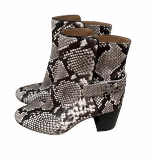 Tory Burch Snake Print Ankle Boots - Black &‎ Gray size 8 thumbnail 1