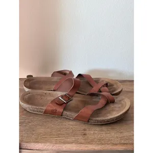 Yokono Tan Leather Toe‎ Loop Cork Slide Sandals Spain EU 40 US 9 thumbnail 9
