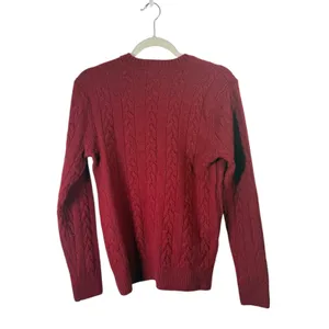 Abercrombie Wool Cable Knit‎ Sweater Red Crew Neck Pullover Y2K Womens Large thumbnail 6