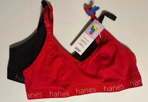 Two Hanes Originals Women's Triangle Bralettes thumbnail 1