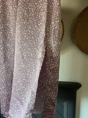 Abercrombie & Fitch satin midi skirt w/slit mauve/white ditsy dot xxs thumbnail 3