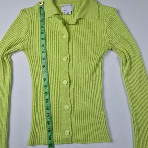 ASOS DESIGN sweater with collar in‎ green Women's size 2 thumbnail 8