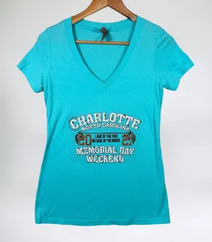 Next Level Apparel New Charlotte NC Memorial Day Weekend‎ Top Medium Blue Racing NASCAR Military thumbnail 1