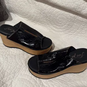 NEW 40/9 Black Free People Gabriela Clogs Platform Wedge Black Patent Leather thumbnail 11