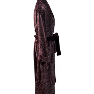 Natori Private Luxuries Leopard Animal Print Ultra Soft Fleece Long Robe M thumbnail 5