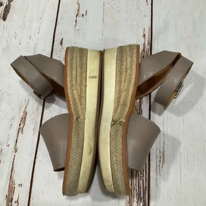 Lucky‎ Brand Taupe Leather Espadrilles Sandals thumbnail 4