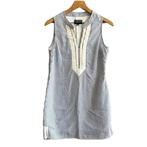DUFFIELD LANE Grand Dress in Blue Seersucker Size Small thumbnail 2