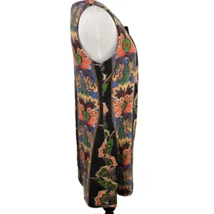 Aryeh Women's Black Sleeveless Floral Zipper Tunic Sweater Dress Size Medium thumbnail 6