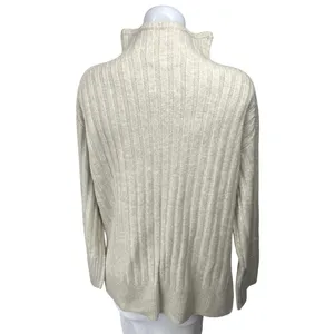NEW Abercrombie & Fitch Beige Rib Mock Neck Long Sleeve Pullover Sweater Top S thumbnail 2