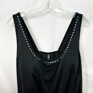 Two 2 Fly Large Romper Studded Black Sleeveless Pockets Goth Edgy Mini Biker 529 thumbnail 5