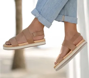Nisolo Go-To Flatform Leather Platform Sandals Almond 7.5 thumbnail 1