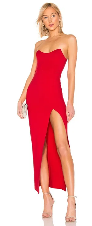Superdown Ryleigh Strapless Maxi Dress Red thumbnail 1