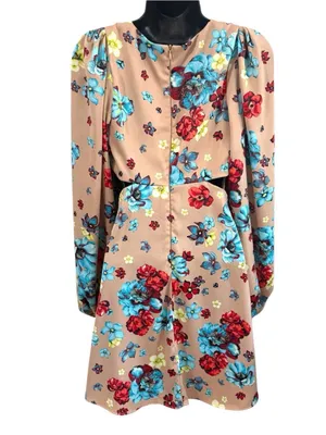 AFRM Anita Babydoll Mini Dress in Aqua Bouquet Sz Small Floral Boho Cottagecore thumbnail 8