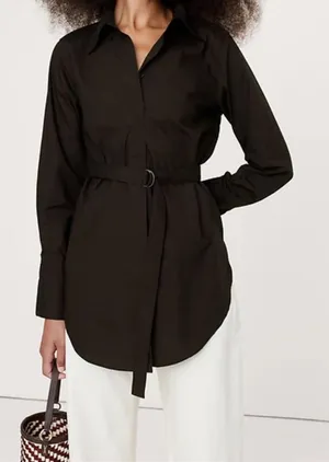 Banana Republic Dark Brown Shirt Dress thumbnail 1