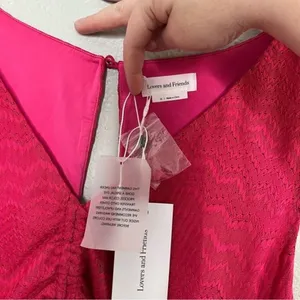 Lovers and friends Sharon hot pink cut out sleeveless jumpsuit size XL chevron thumbnail 9