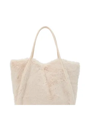 Victoria's Secret Cream Faux-Fur Tote Bag thumbnail 3