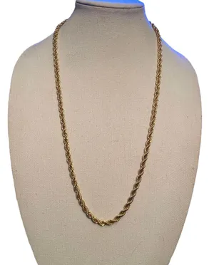 Vintage Gold Thick Rope Chain Necklace thumbnail 1