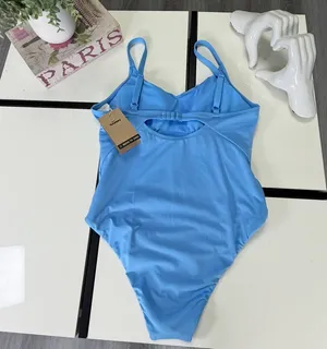 Nike Women’s Swim "Move to Zero" One-Piece Swimsuit - Light Blue - Size Large (L) thumbnail 8