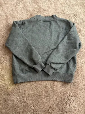 Parke Cozies Stormy Grey Varsity Mockneck Sweatshirt S/M Fleece thumbnail 6