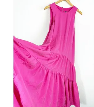 Anthropologie Maeve Marlene Tiered Maxi Dress Medium Pink Oversized Sleeveless thumbnail 11
