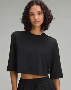 Lululemon Modal Relaxed-Fit Cropped Short-Sleeve Shirt thumbnail 1