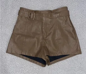 Gilli Faux Leather Shorts Tan Size M thumbnail 1