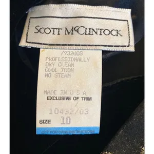 Vintage 1980s Scott McClintock Black Velvet Gold Brocade Dress Open Back S/M thumbnail 12