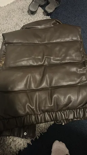 Abercrombie Brown Vegan Leather Vest thumbnail 3
