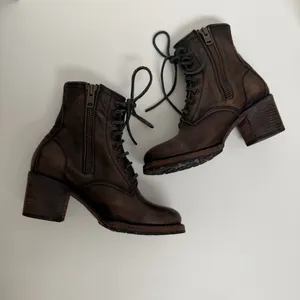 Freebird Cavalier Boots Combat Leather Lace Up Lugged Boho Western Brown Green thumbnail 6