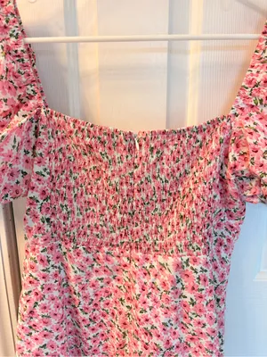 Petal & Pup Pink Floral Smocked Mini Dress thumbnail 6