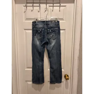 Daytrip Mila Bootcut Jeans 27 Medium Wash Distressed Thick Stitch Hemmed thumbnail 6